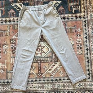 Outerknown Organic Cotton Drawstring Waist Light Grey Pants Size Medium